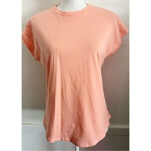 LA RELAXED • Pastel Pale Orange/Peach Short Sleeve Top